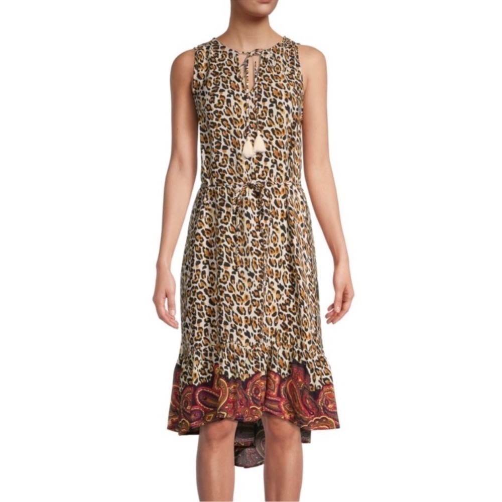 Beach Lunch Lounge Lou Lou Dress Leopard Print Size Medium